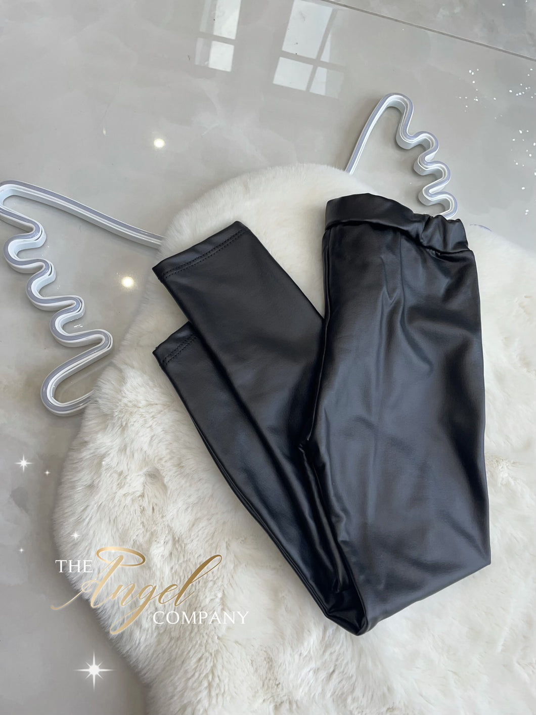 Black leather leggings