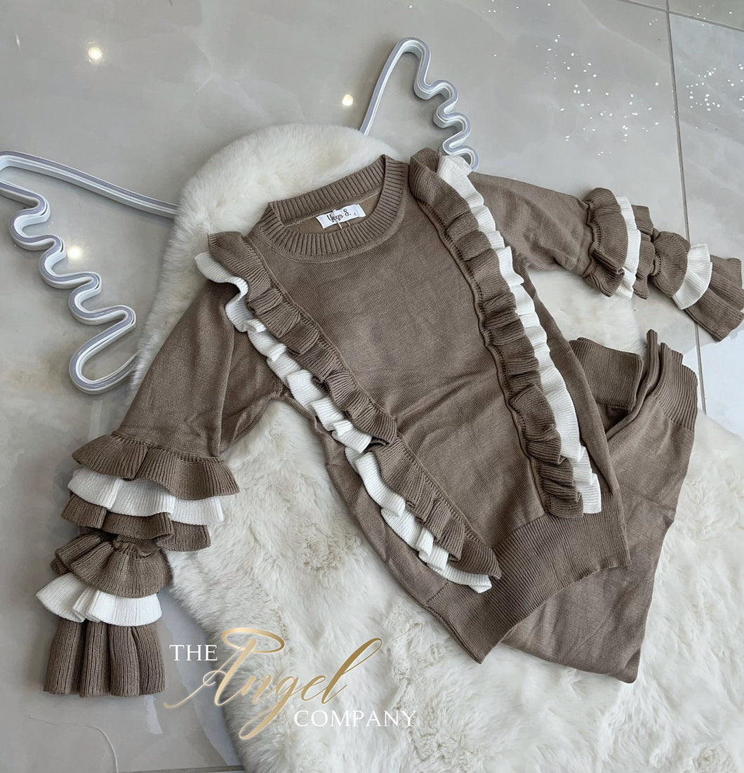 Beige Frill Tracksuit
